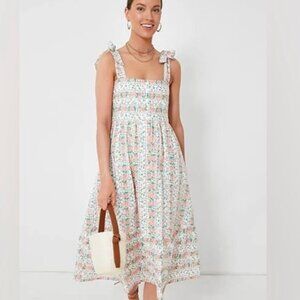 Tuckernuck Hyacinth House NWT Floral Lupine Bow Square Neck Midi Dress